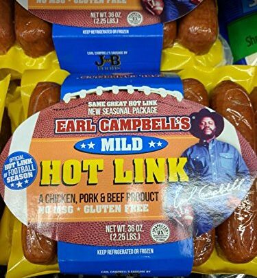 Earl Campbell's Mild Hot Link Sausage 36 Oz