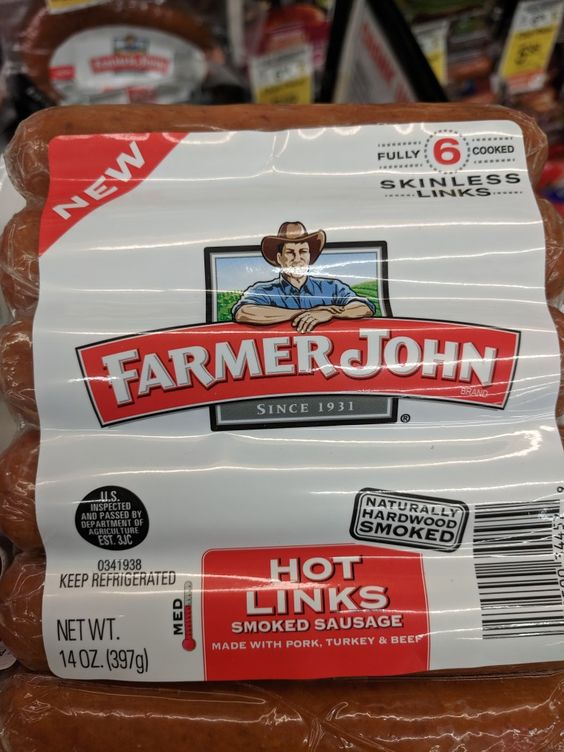 Farmer John Hot® Louisiana Brand Smoked Pork Sausage Links, 8 ct