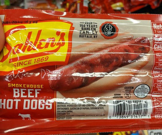 Sahlen's Beef Hot Dogs