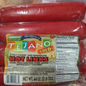 Tejano Gold Hot Link Sausage 44 Oz