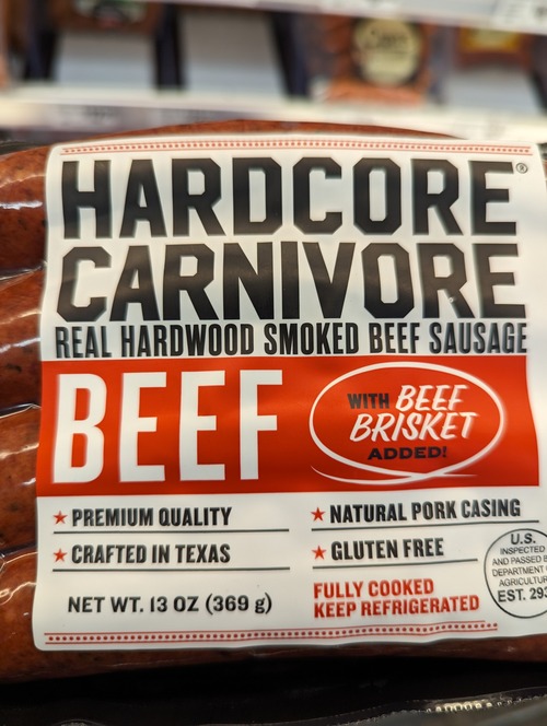 Hardcore Carnivore Beef Sausage